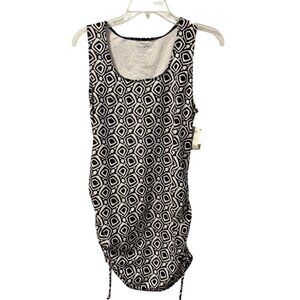 One Love Black White Geometric Print Athletic Tank Dress Sz M. NWT